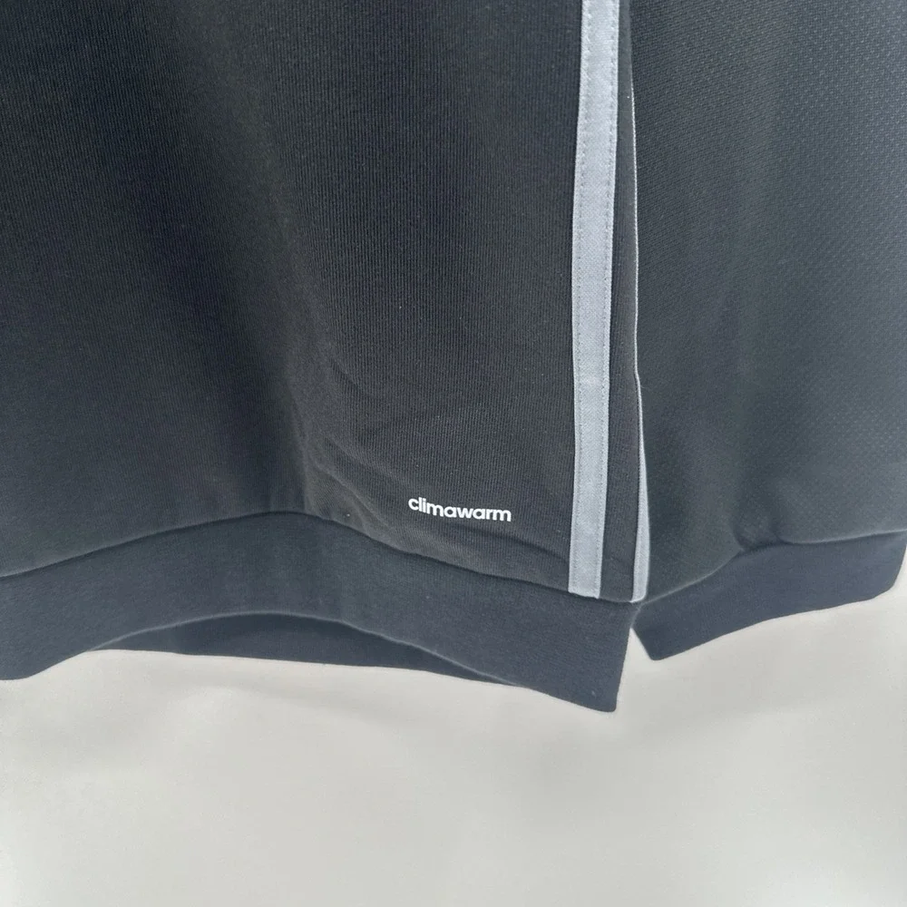 NEW Adidas Hoodie Mens M Black 1/4 Zip Sweatshirt Climawarm Heavy Stitch‎ Logo